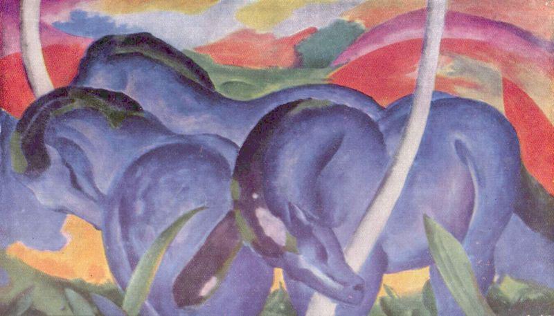 Franz Marc Die groben blauen Pferde oil painting image